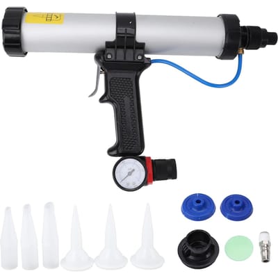 Outil de Calfeutrage Pneumatique Alliage d'Aluminium Compact Applicateur de Cartouche Pneumatique pour Décoration Intérieure 400ml white