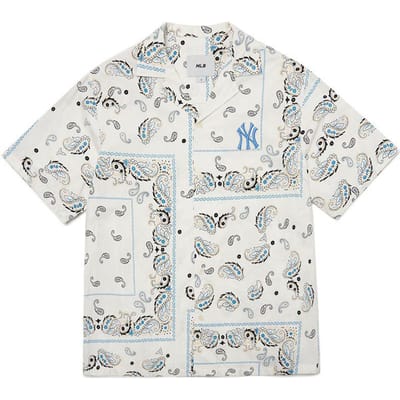MLB New York Yankees All Over Print Korte Mouw Shirt Unisex shirts Ivoor 3AWSP0123-50IVS M