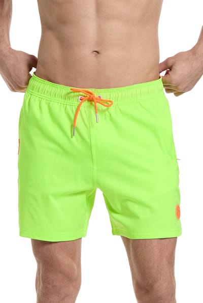OppoSuits Neon Lucky Lime - Heren Zwembroek - Zomer Shorts Met Ritsen en Zakken- Neon Groen