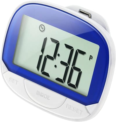 Stappenteller - Wandelmeter Clip - Dagelijkse Activiteit - Groot Display - 65 x 52 x 23mm - Blauw