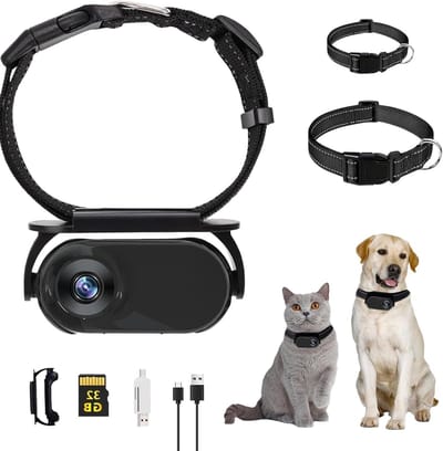 Huisdier Camera - Actiecamera - Momenten Vastleggen - Lichtgewicht Ontwerp - 32 GB SD Kaart - Zwart