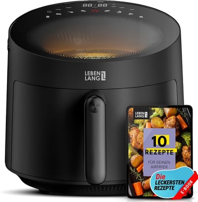 Hete Lucht Frituur - Airfryer Frituur - Gezond Koken - 8 Programma's Touch Display - 5 Liter Capaciteit - Zwart
