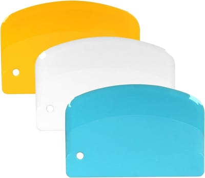 Set van 3 deegschrapers - Plastic deegsnijders voor bakken, brooddeeg en taarten (5.3x3.6in/13.5x9.2cm)