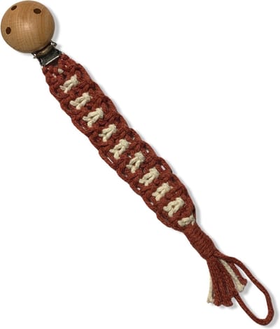 Speenkoord 'Cookie' - Bordeaux Rood/Wit - Katoenkoord - Handgemaakt in ons Macramé Atelier - Prijs per Stuk - Inclusief Verzendkosten