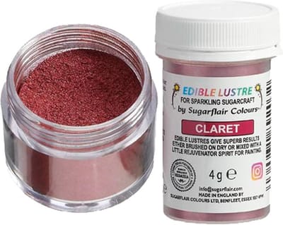 Sugarflair Eetbare Glanspoeder - Claret - 4g - Voedingskleurstof