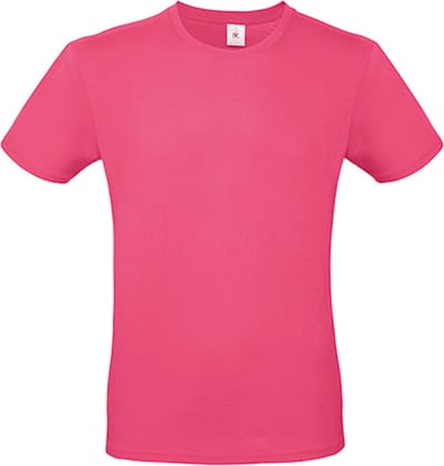 2-Pack herenshirt '150' met ronde hals B&C Collectie Fuchsia maat XS