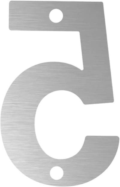 Huisnummer Metaal - Adres Teken - Huis Herkenning - Geborsteld Staal - 12 cm - Zilver