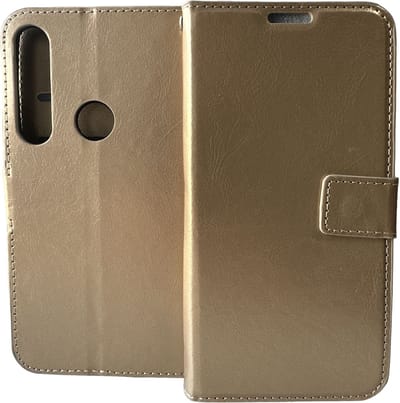 Portemonnee Book Case Hoesje Geschikt voor: Motorola Moto G8 Power Lite -  goud