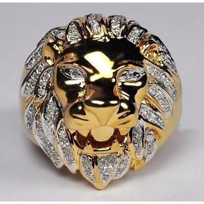 Hiphop Punk Leeuwenkop Ring Voor Mannen Rose Goud Kleur Wit Kristal Ringen Wedding Engagement Band Rock Biker sieraden Maat 6 -13 12 black