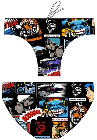 Turbo Black Comic Zwemslip Veelkleurig L Man