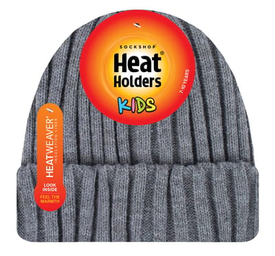Heat Holders Geribbelde wintermuts voor jongens - Pebble Melange