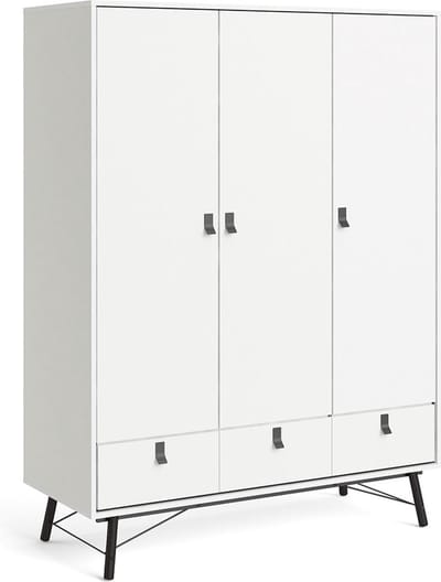Rye Garderobe 3 deuren, 3 laden mat wit.
