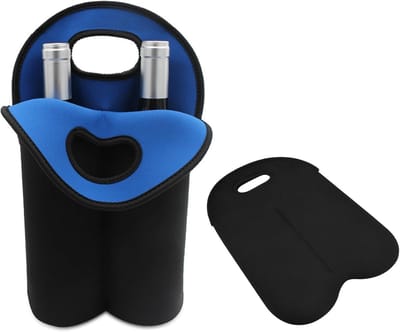 Nylon flessenhoes - Champagne Fles Hoes - Hoes voor wijnfles van 750 ml - Dubbele beschermhoes voor wijnflessen - Geschikt voor twee flessen bier - Elegante geschenkverpakking voor restaurants