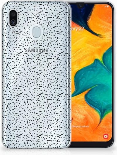 Back Cover voor Samsung Galaxy A30 TPU bumper Stripes Dots