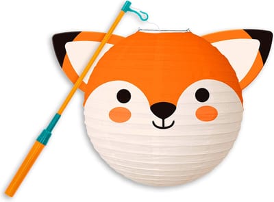 LUQ - Vos - Lampion - Sint Maarten - Lampionstokje - Met Lichtje - Dieren - TrekLampion - Papier - Kind - 1 Stuk