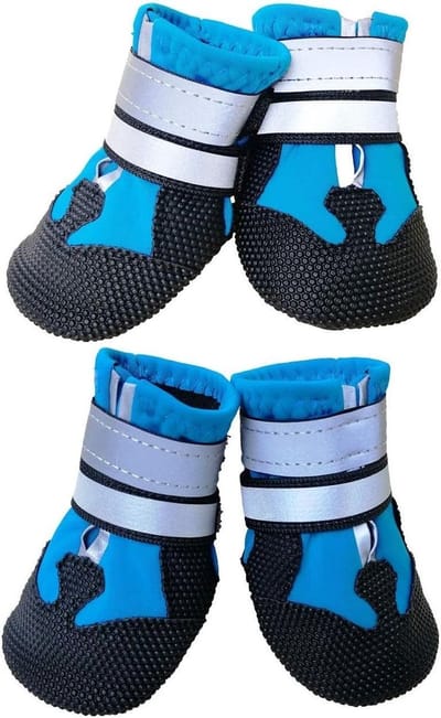 Hondenschoenen - Pootbeschermers - Poten Beschermen - Waterdicht & Reflecterend - Set van 4 - Blauw