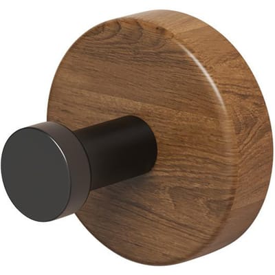 1-4 stuks Wand Walnoothout Haken Zelfklevend Sleutel Handdoek Hanger Rek Badkamer Badjas Hangers Handdoek Jas Opberg Houder Keuken Haken voor Huis black