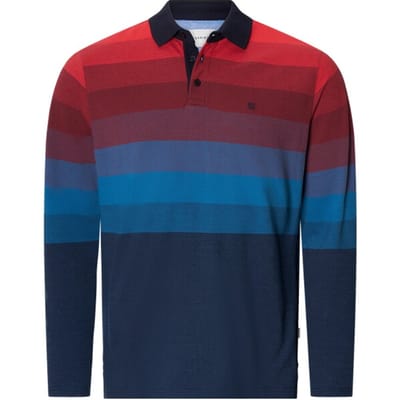 Babista herren Poloshirt Met Lange Mouwen - 48/50 - rood - Plus Size