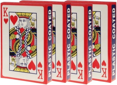 Speelkaarten set - 4x pakje met 54 kaarten - met plastic coating