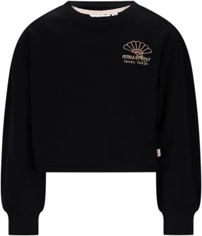 Moodstreet-Meisjes SOTA cropped sweater-black