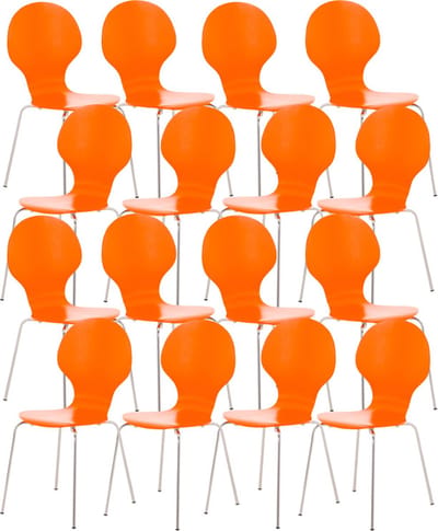 CLP Diego Set van 16 stapelstoelen oranje