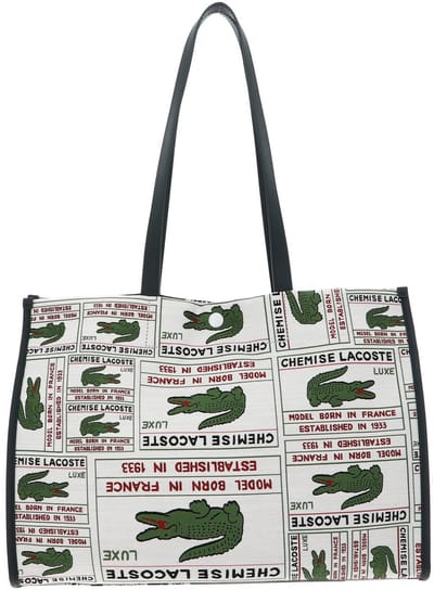LACOSTE Schoudertas Shopper Shopping Bag Multiple Label Sinople Veelkleurig
