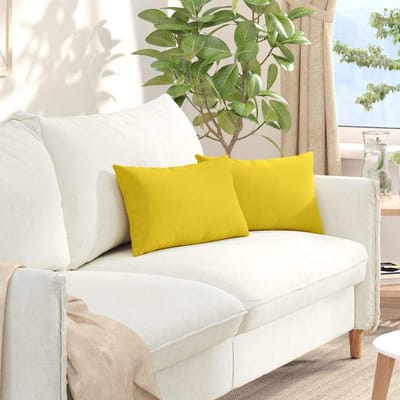 vidaXL - Zitkussens - 2 - st - Stof - Licht - Geel - 50 - x - 30 - cm