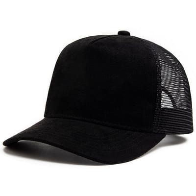 Nouvelle casquette de camionneur en daim d'été pour hommes, casquette de baseball en maille pour visière, mode soleil décontractée pour femmes, casquettes Hip Hop unisexe réglables (black,Adjustable) noir