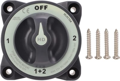 Battery Switches, 500A Ship Battery Shut Off Switch, Rugged 4 Position Battery Separator Switch Suitable for Motorhome Boats,Motorhome Spare Parts