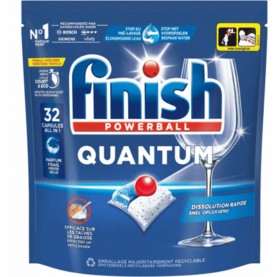 Finish vaatwastabletten Powerball Quantum All-in-1 regulier (32 tabletten)