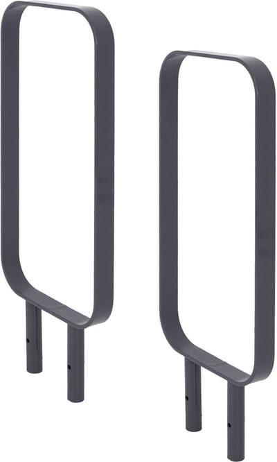 2x Fietsenrek 115x45 cm plat staal 12 mm met poedercoating voor plaatsing in beton in antraciet type O