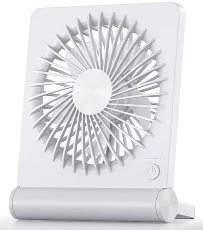 USB-ventilator - Sterke wind, ultrastille kleine bureauventilator - Draagbare miniventilator - 220° kantelbaar en opvouwbaar - 3 instelbare snelheden - Ventilator - Geschikt voor thuis, kantoor, desktop, buiten, kamperen - Wit