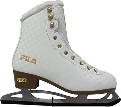 Kunstschaatsen Dames - IJsschaatsen - Beginners Schaatsen - Warme Nepbont Voering - 19 x 10 x 23 cm - Wit Goud