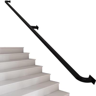 Trapleuning Zwart - Grijprail Balustrade - Veilig Traplopen - Smeedijzer Gegalvaniseerd - 360cm - Zwart
