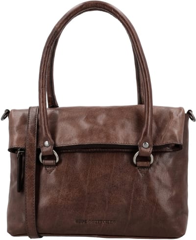 Hide & Stitches Westland Handtas - Leer - Schoudertas Dames - Leren Tas - Verstelbare Schouderband - Magneetsluiting - Leren Dames Tas - Donkerbruin