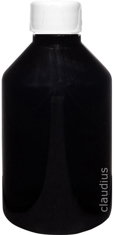 Lege Plastic Fles 250 ml zwart met Witte dop - set van 10 stuks - navulbaar - leeg