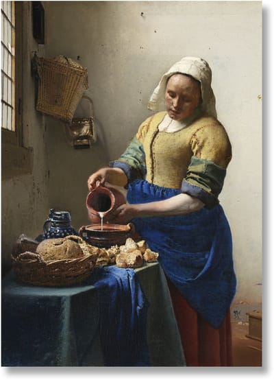 Lanzfeld Vermeer - Poster Schilderij 50x70 cm - De Melkmeid - Johannes Vermeer - Koker