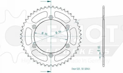 Couronne de transmission Esjot pour Moto Husqvarna 450 Te 4T 2009 à 2010 Neuf