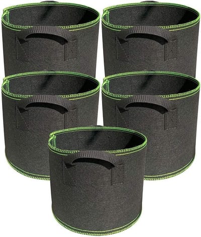 Set van 5 stevige 7 gallon kweekzakken van niet-geweven stof met handvatten voor binnen- en buitentuin, ideaal voor groenten, bloemen en kruiden