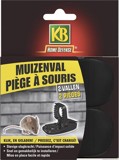 KB Home Defense - Kunststof Muizenval 2 stuks - Voor binnen en buiten - Herbruikbaar - Muizenklem - Muizenbestrijding