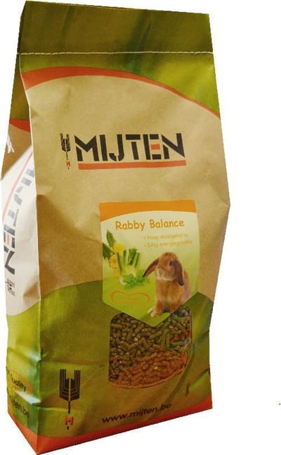 Mijten Rabby Balance - Konijnenvoer Korrel - Volledig Knaagdierenvoer - Uitgebalanceerde Konijnenkorrel - Natuurlijke Ingrediënten - 4kg