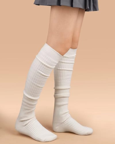 Dameskniekousen van gebreid materiaal, extra lang, ideaal voor de herfst en winter, maat één formaat, warm en comfortabel