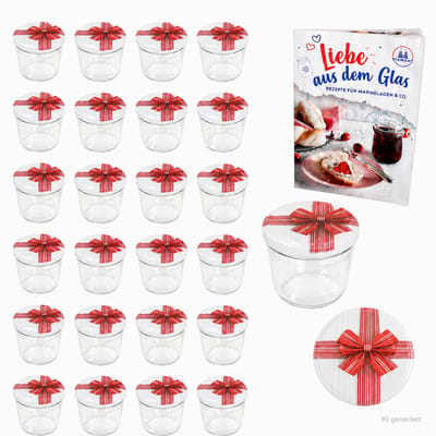 Set van 25 stuks sturzglas 230 ml TO 82 cadeau Geschenk deksel incl. receptenboekje