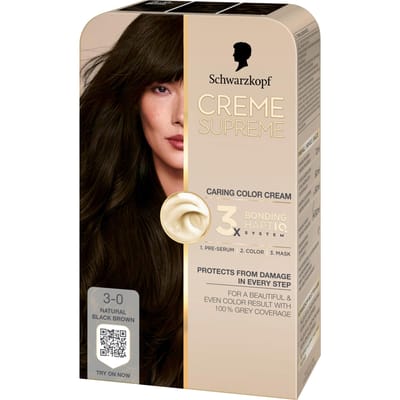 Schwarzkopf Creme Supreme 3-0 Natural Black Brown 1 st