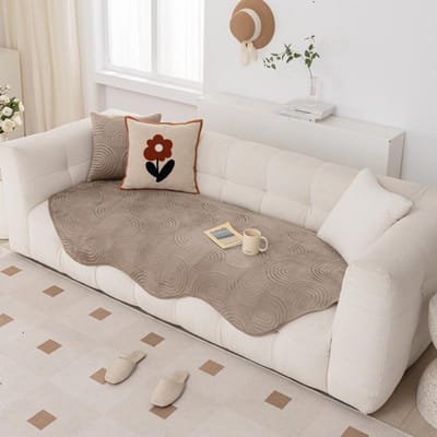 Nieuw Speciaal Vormig Golvend Leren Bankkussen, Vierseizoenen Pluche Zitkussen, Herfst en Winter Antislip Cover, Doek Handdoek 90*90cm