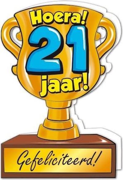 Wenskaart Trofee 21 jaar