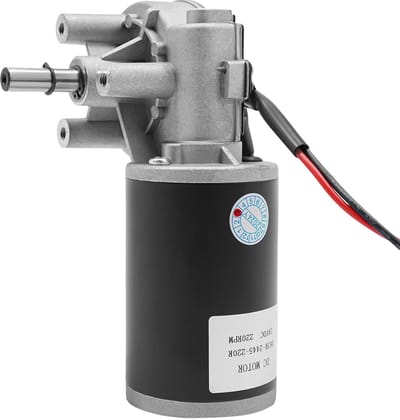 Worm Transmissie Motor - Gelijkstroom Motor - Industriële Automatisering - Hoge Koppel Laag Geluid - 12V 45W - Zwart Zilver