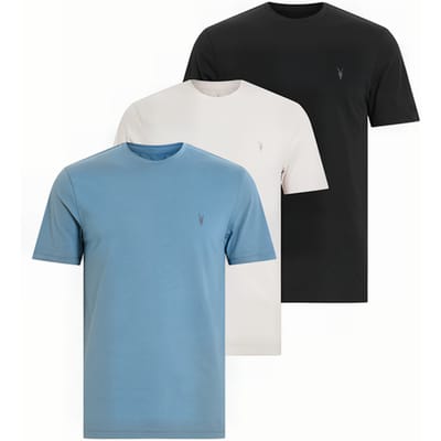 AllSaints Brace Ss Crew 3 Pk Blue/grey/black Maat: XXL | Basic T-Shirts Outlet | Heren | Zwart