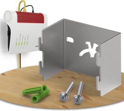 Fritzbox Wandhouder - Router Beugel - Router Organisatie - Roestvrij Staal - Onzichtbaar Design - Metallic