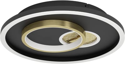 EGLO Tiriolo Plafondlamp - Wandlamp - LED - Ø 38 cm - Zwart|Goud